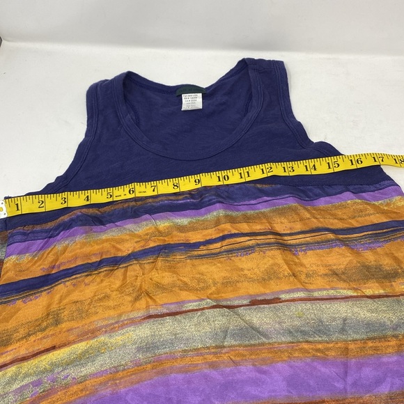 Anthropologie Left of Center Silk Flowy watercolor Striped Tank Sleeveless Top - Picture 10 of 10